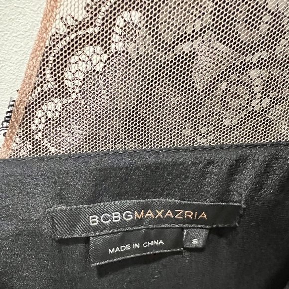 BCBG Lace Black Silk Top, Small - Picture 5 of 6